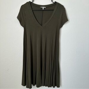Charlotte Russe Olive Green V-Neck Women's Dress